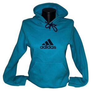 Adidas girls hoodie size Medium M Teal Aqua sweatshirt